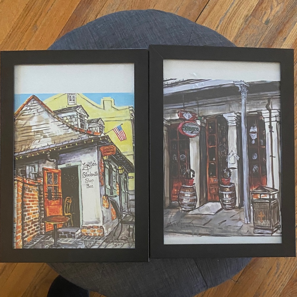 Charming Street Scene Art Prints - Black Frames